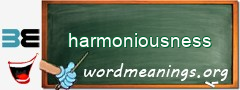 WordMeaning blackboard for harmoniousness